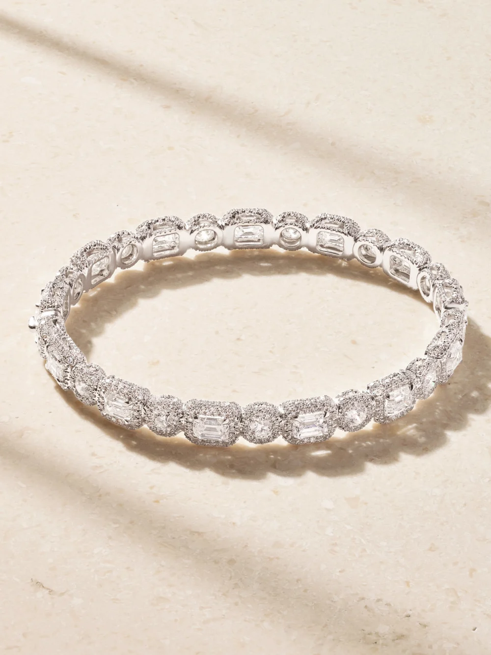 David Morris Carousel 18-karat White Gold Diamond Bracelet in 17