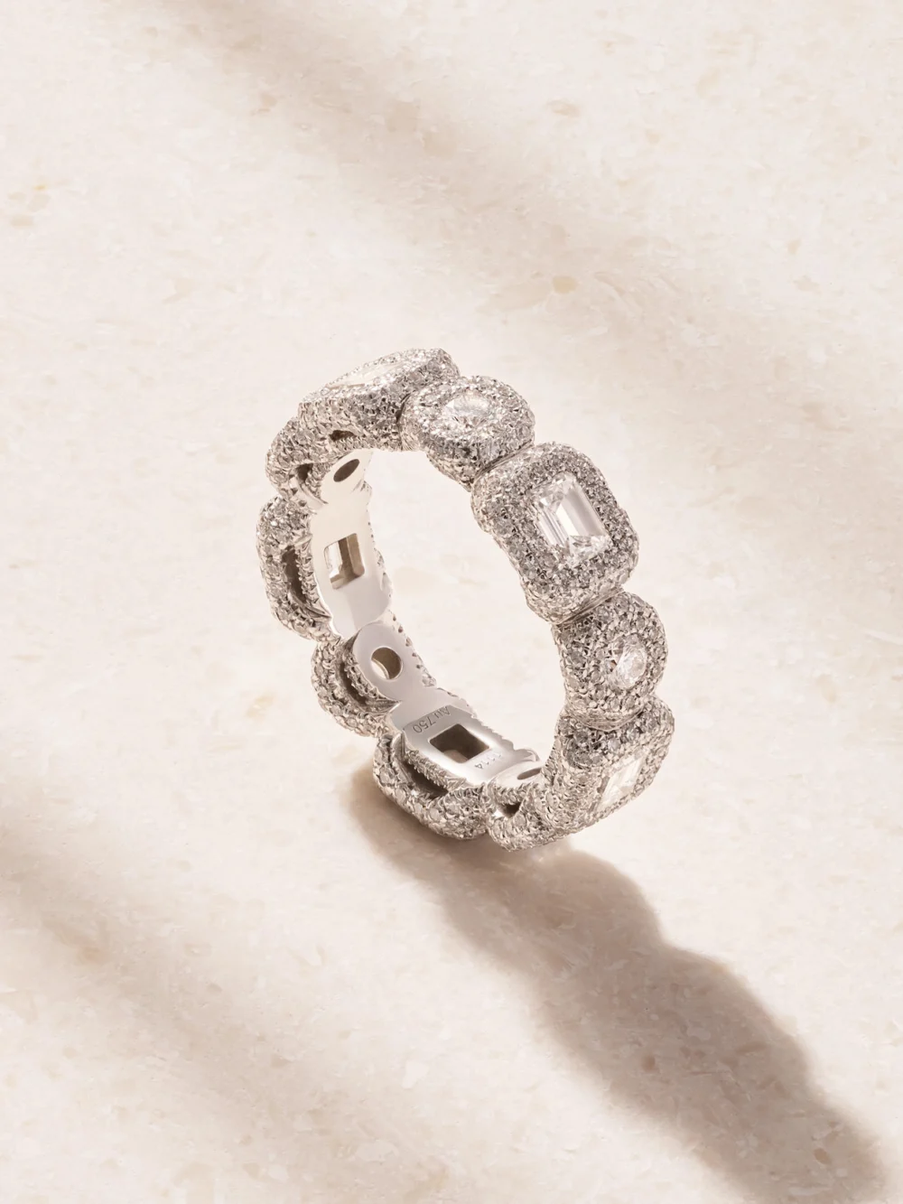 David Morris Eternity 18-karat White Gold Diamond Ring in 54