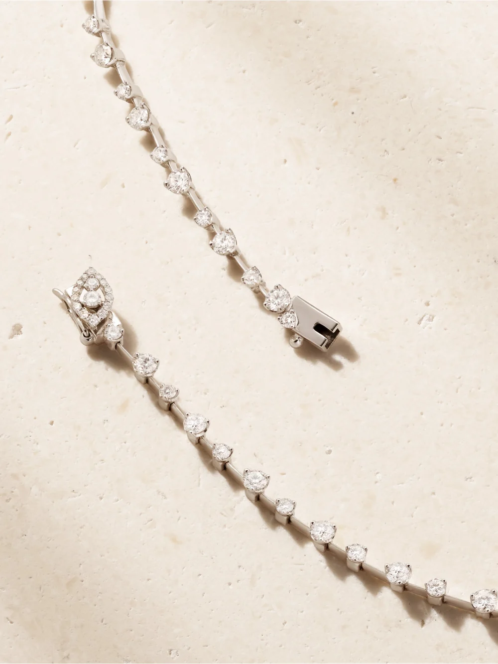 Back view of the David Morris Le Jardin 18-karat White Gold Diamond Necklace