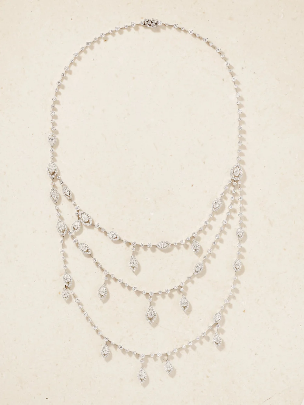 David Morris Le Jardin 18-karat White Gold Diamond Necklace