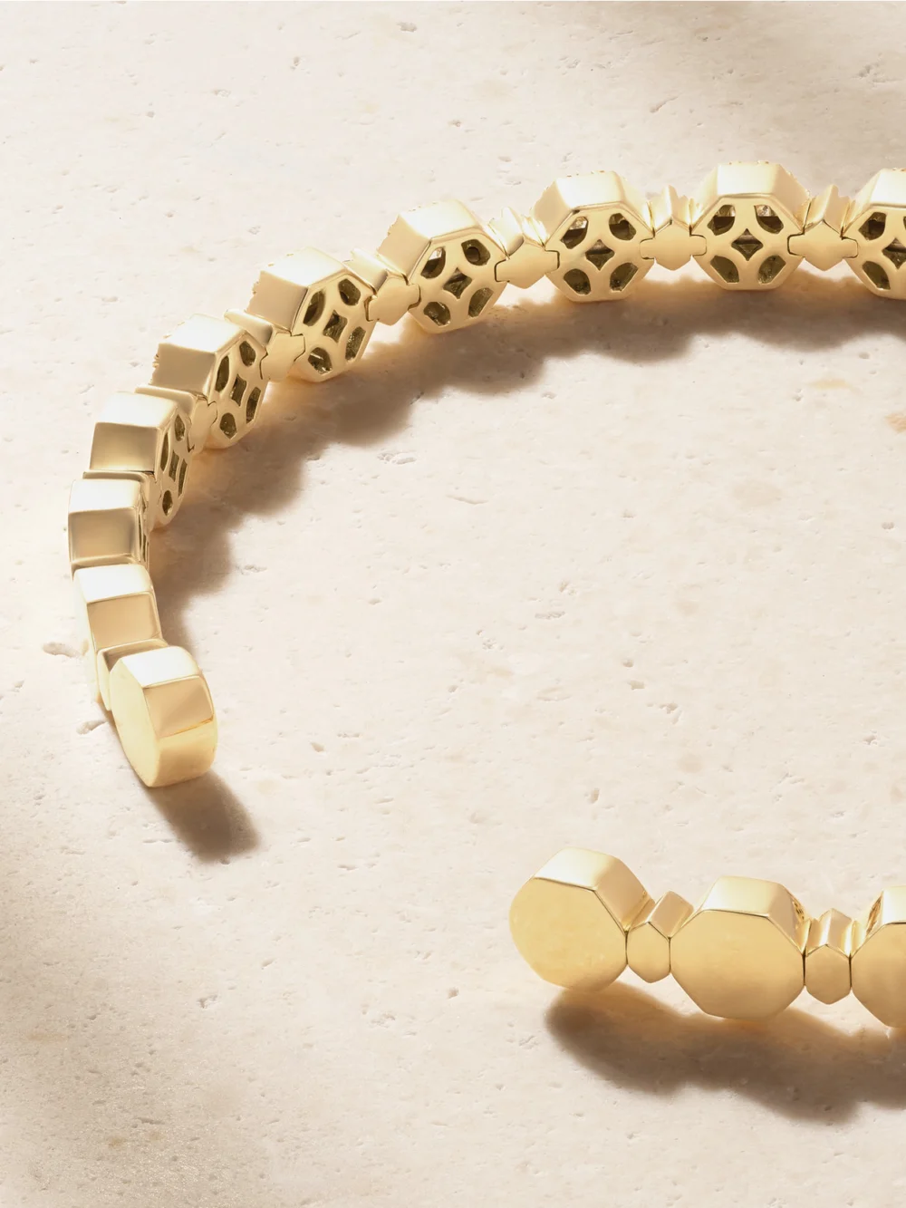 Back view of the David Morris Triolette 18-karat Gold Diamond Bangle