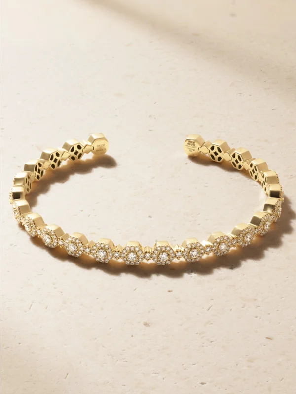 David Morris Triolette 18-karat Gold Diamond Bangle
