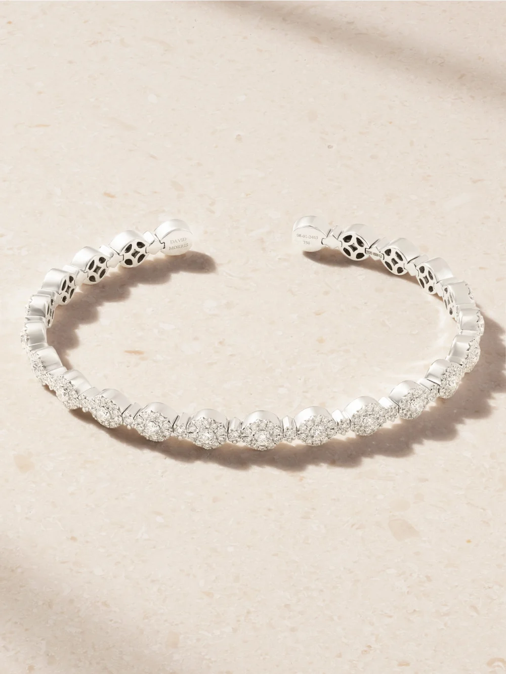 David Morris Triolette 18-karat White Gold Diamond Bangle in 16