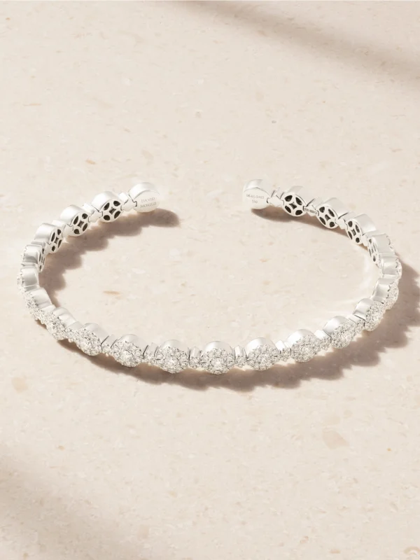 David Morris Triolette 18-karat White Gold Diamond Bangle