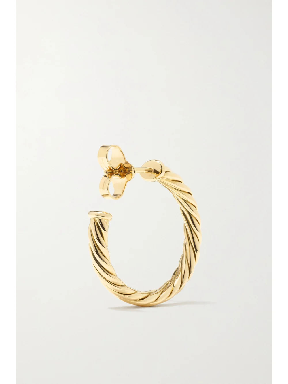 Back view of the David Yurman Cable Spira 18-karat Gold Hoop Earrings