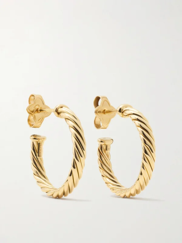 David Yurman Cable Spira 18-karat Gold Hoop Earrings