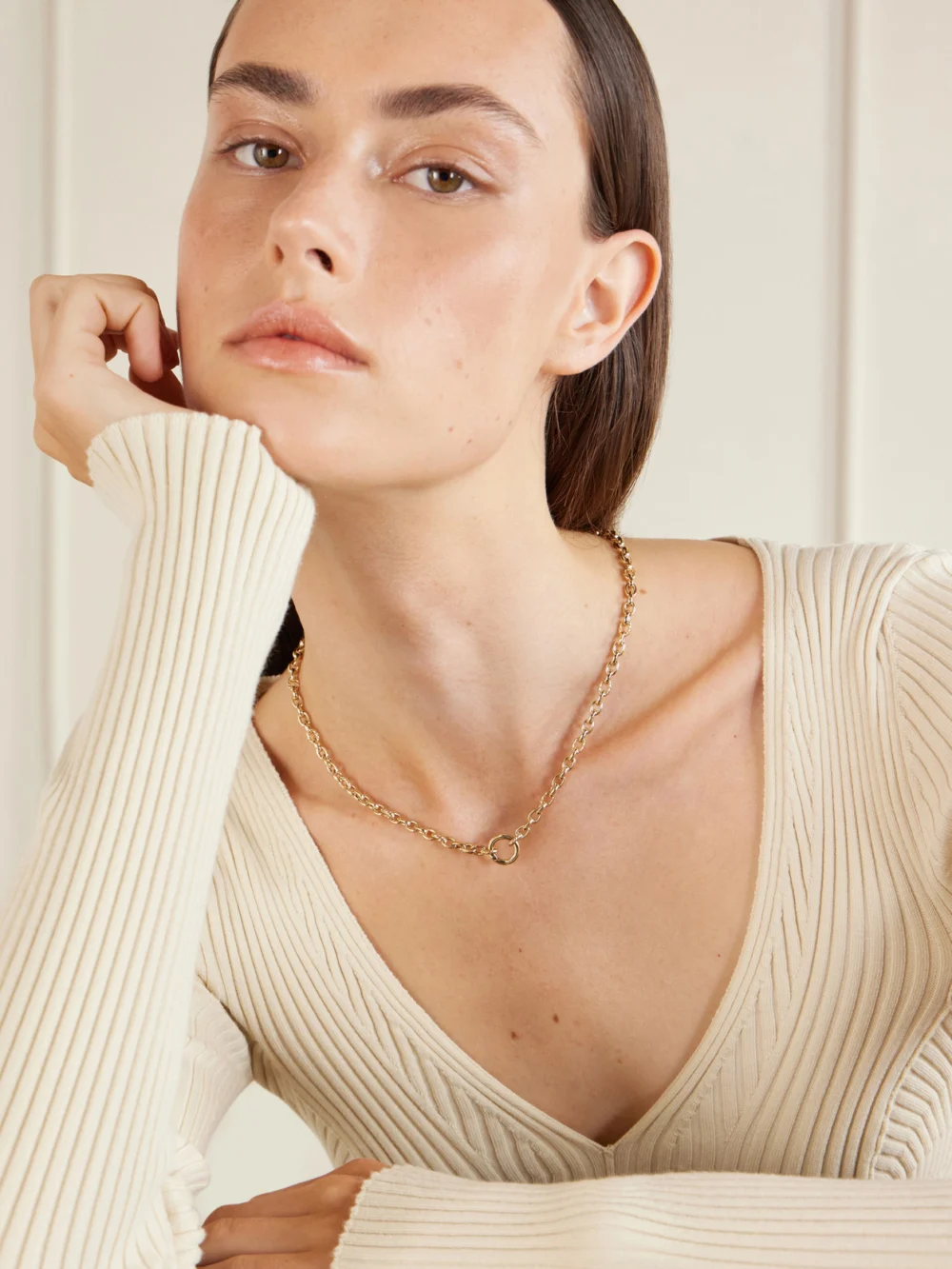 David Yurman Dy Mercer® 18-karat Gold Necklace, styled view
