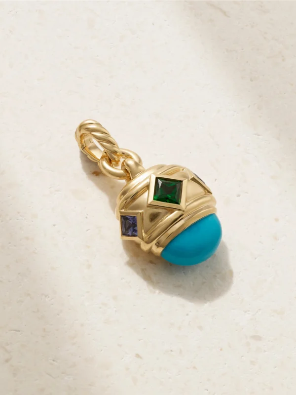 David Yurman Renaissance® 18-karat Gold Multi-stone Pendant