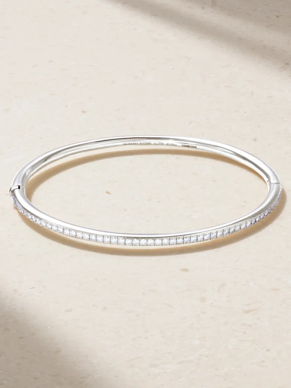 De Beers London Db Classic 18-karat White Gold Diamond Bangle