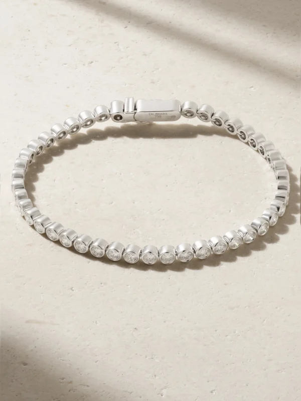 De Beers London Diamond Lines Db Classic Eternity 18-karat White Gold Diamond Bracelet