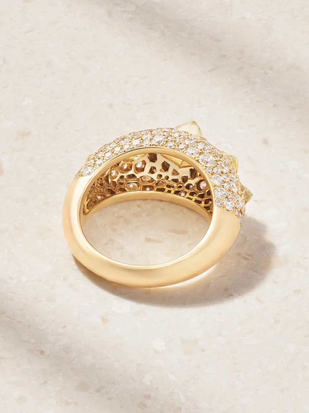 Back view of the De Beers London Talisman 18-karat Gold Diamond Ring