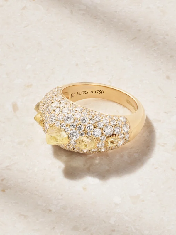 De Beers London Talisman 18-karat Gold Diamond Ring