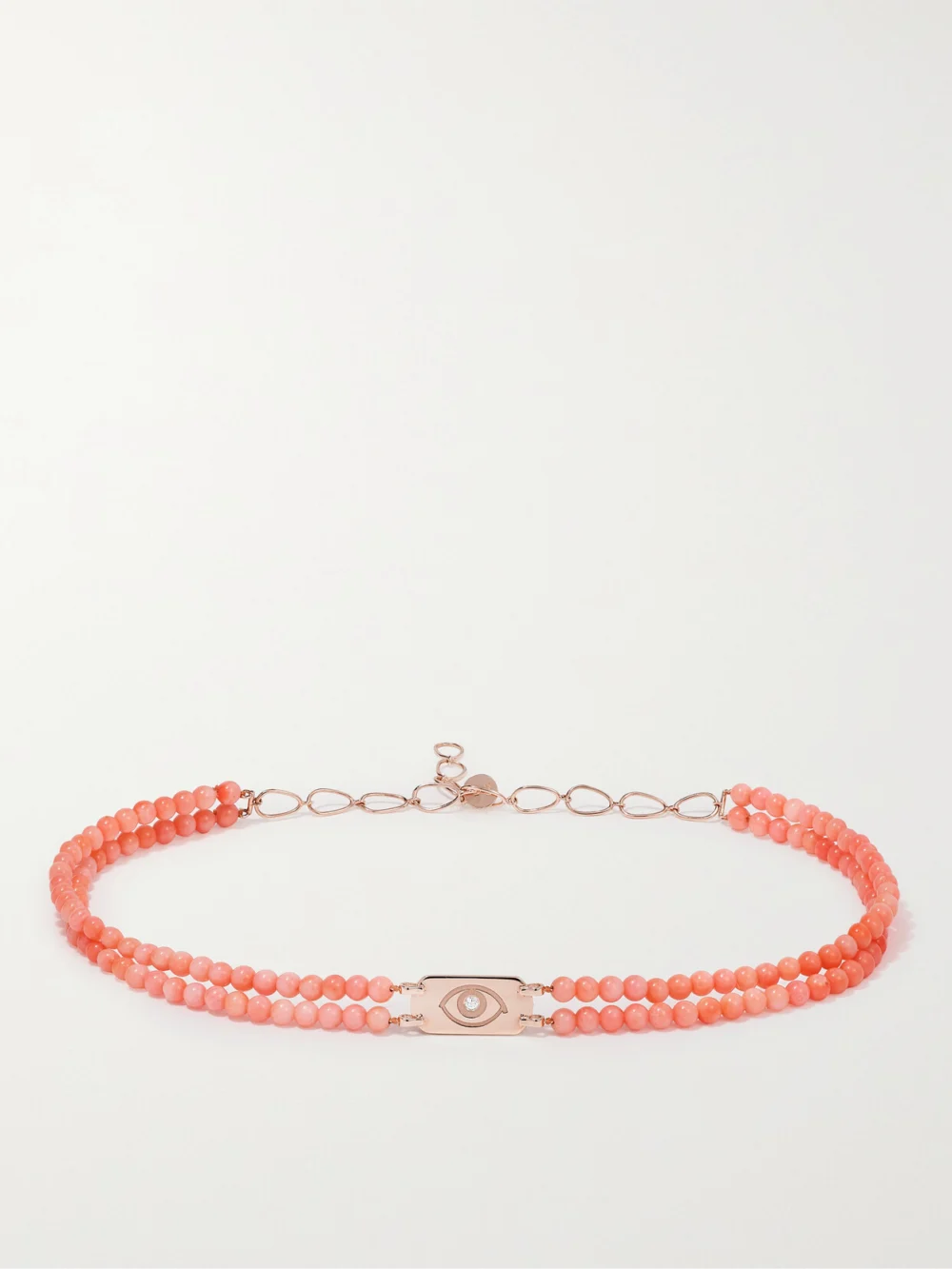 Diane Kordas Id 14-karat Rose Gold, Bead and Diamond Choker