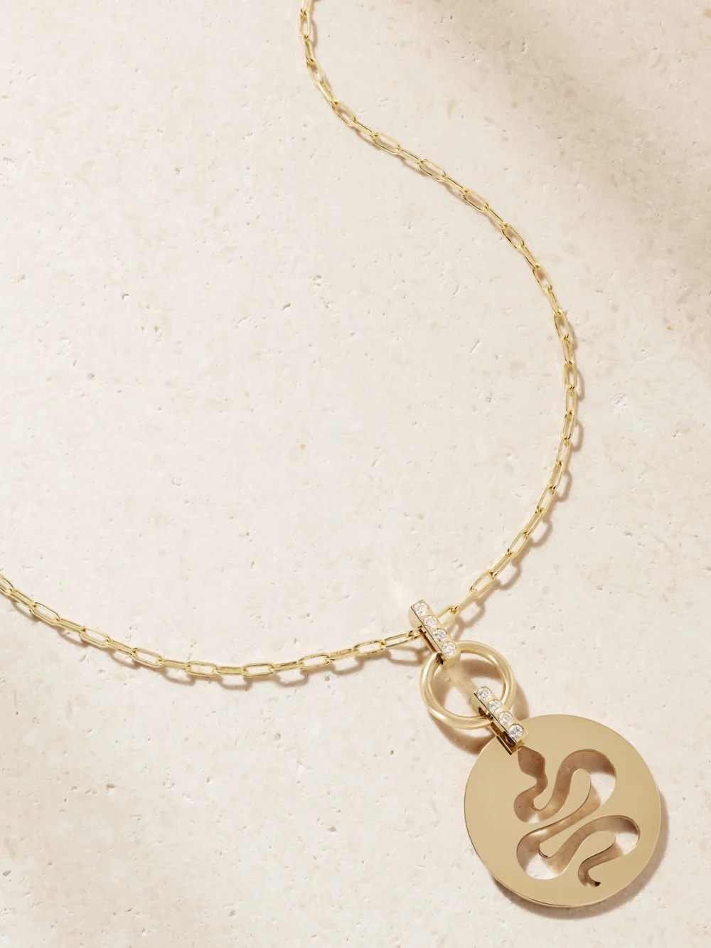 Diane Kordas Snake Nomad 14-karat Gold Diamond Pendant Necklace