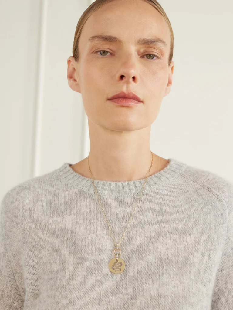 Diane Kordas Snake Nomad 14-karat Gold Diamond Pendant Necklace