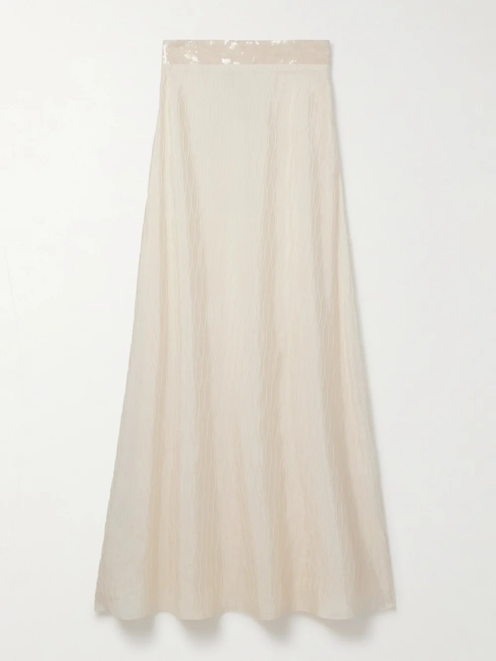 Dima Ayad Strapless Sequin-embellished Cloqué Gown in cream