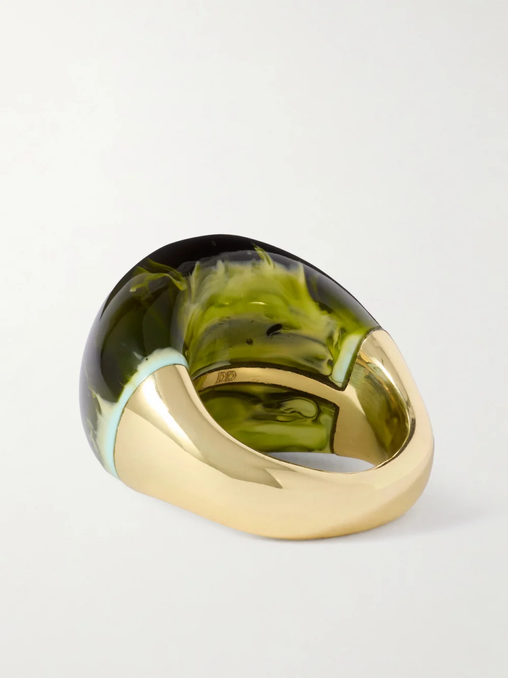 Back view of the Dinosaur Designs Large Gold-tone and Resin Ring