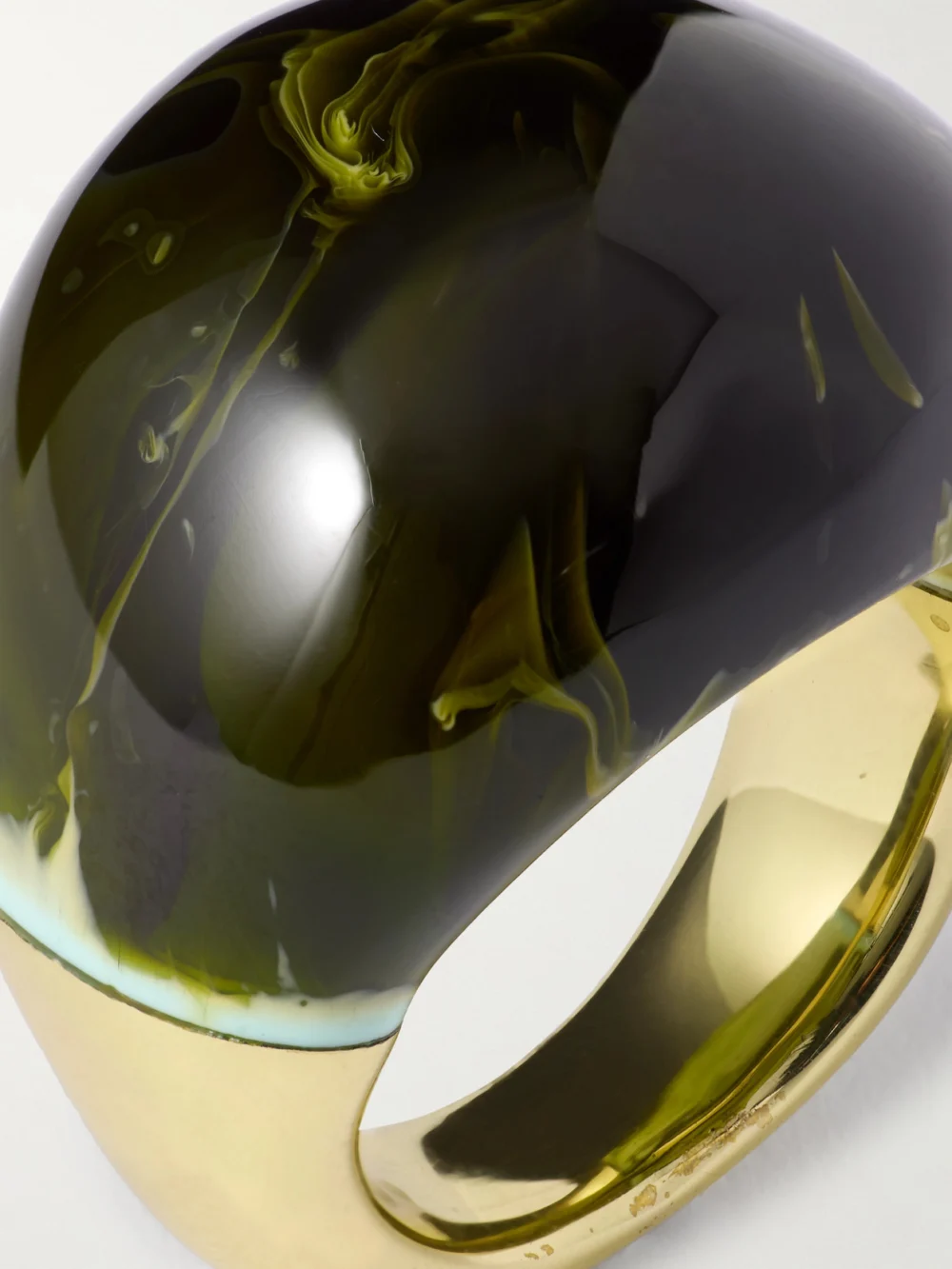 Close-up detail of the Dinosaur Designs Large Gold-tone and Resin Ring