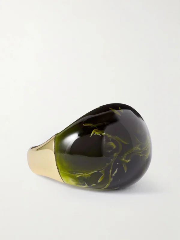 Dinosaur Designs Large Gold-tone and Resin Ring