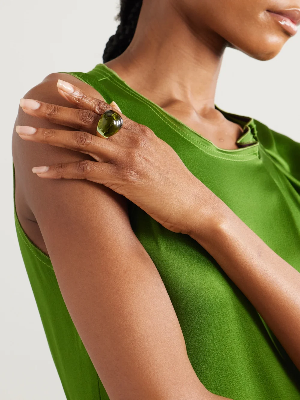 Dinosaur Designs Large Gold-tone and Resin Ring, styled view