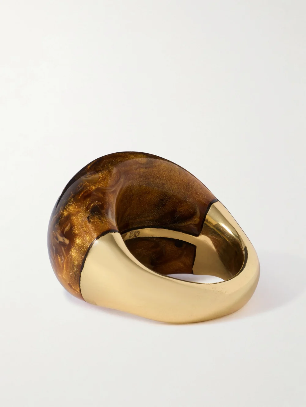 Back view of the Dinosaur Designs Large Gold-tone Resin Ring