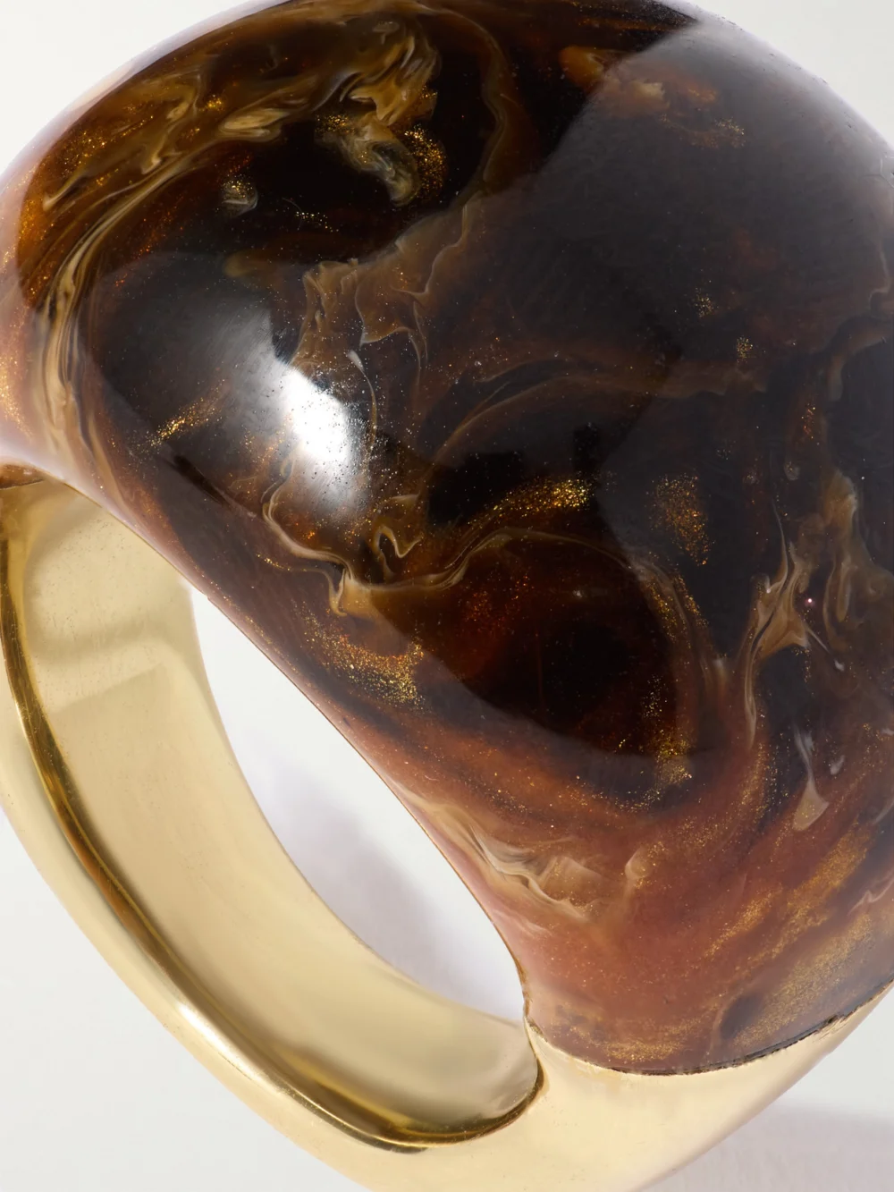Close-up detail of the Dinosaur Designs Large Gold-tone Resin Ring
