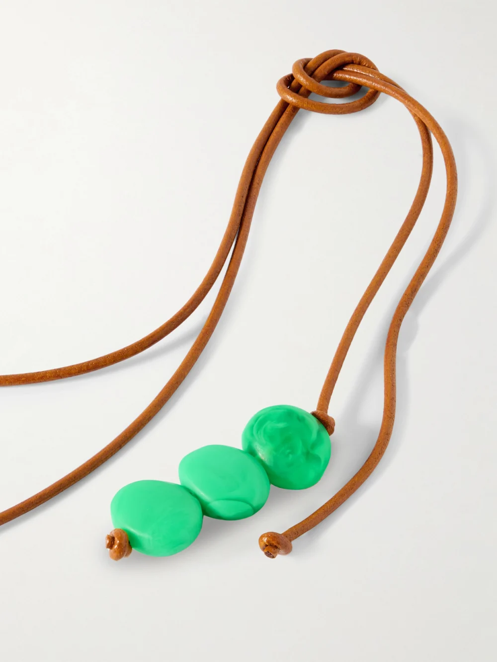 Back view of the Dinosaur Designs Rock Cluster Leather, Resin and Gold-tone Necklace
