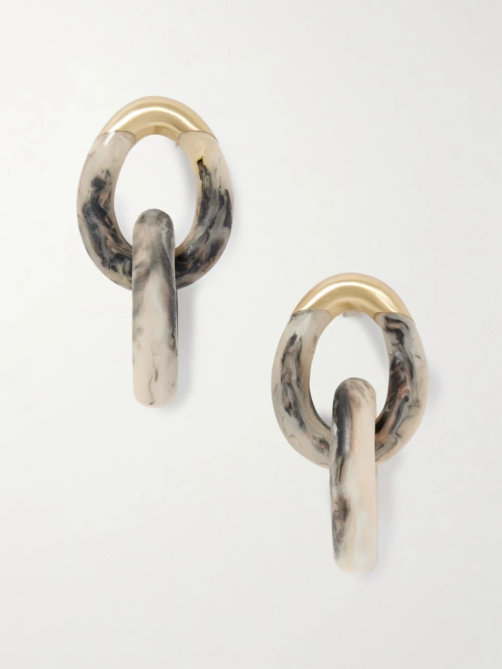 Dinosaur Designs Rock Large Gold-tone Resin Earrings in off-white