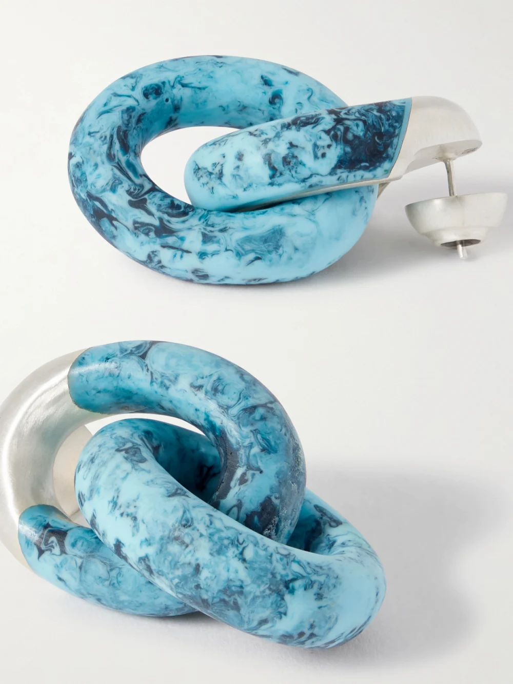 Close-up detail of the Dinosaur Designs Rock Small Silver-plated and Resin Earrings