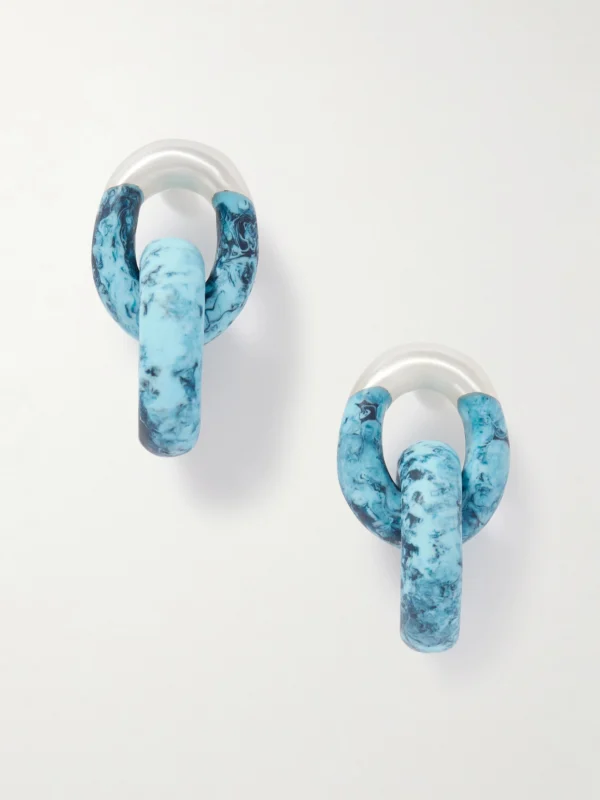 Dinosaur Designs Rock Small Silver-plated and Resin Earrings
