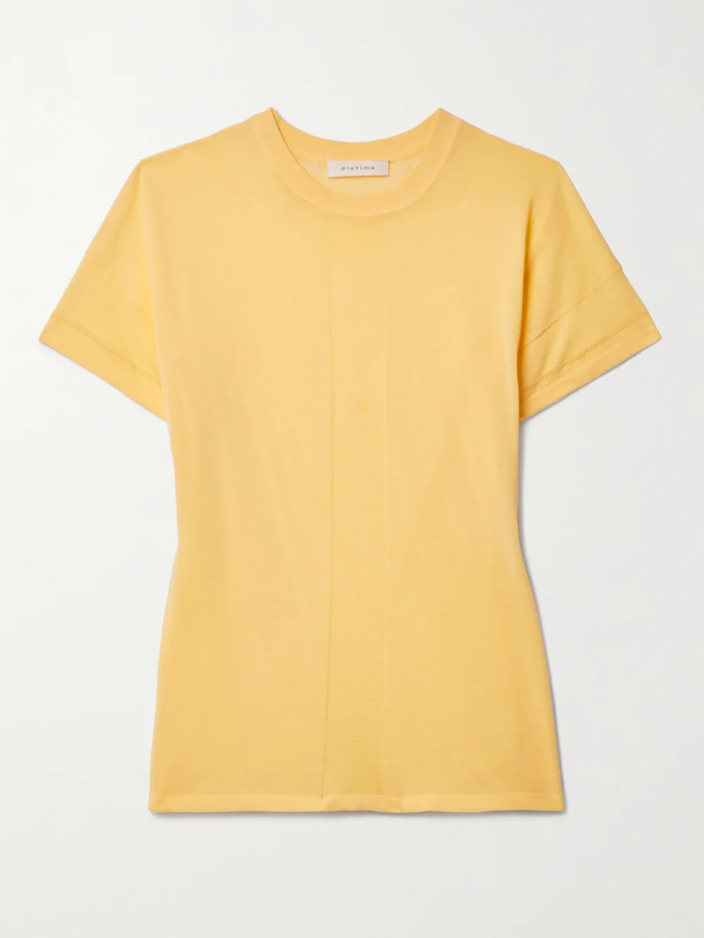 Diotima Jimmy Pointelle-trimmed Organic Cotton T-shirt in yellow