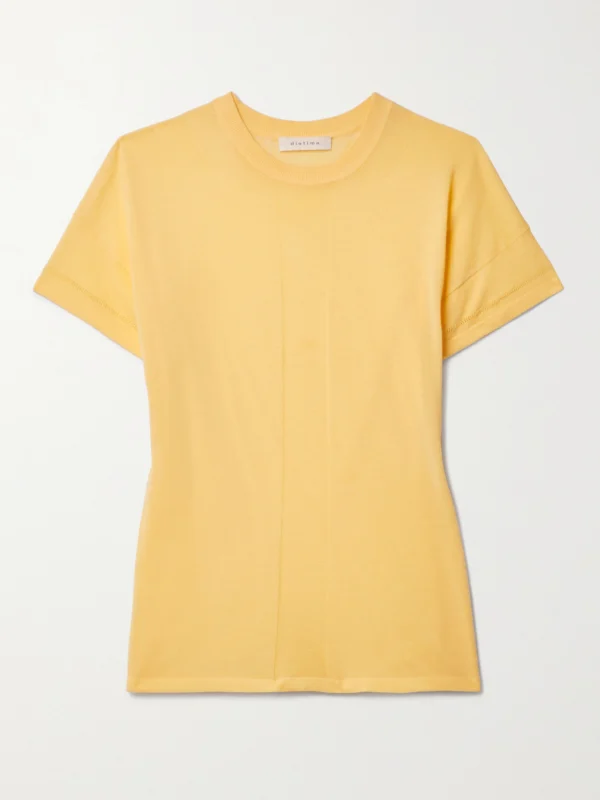 Diotima Jimmy Pointelle-trimmed Organic Cotton T-shirt