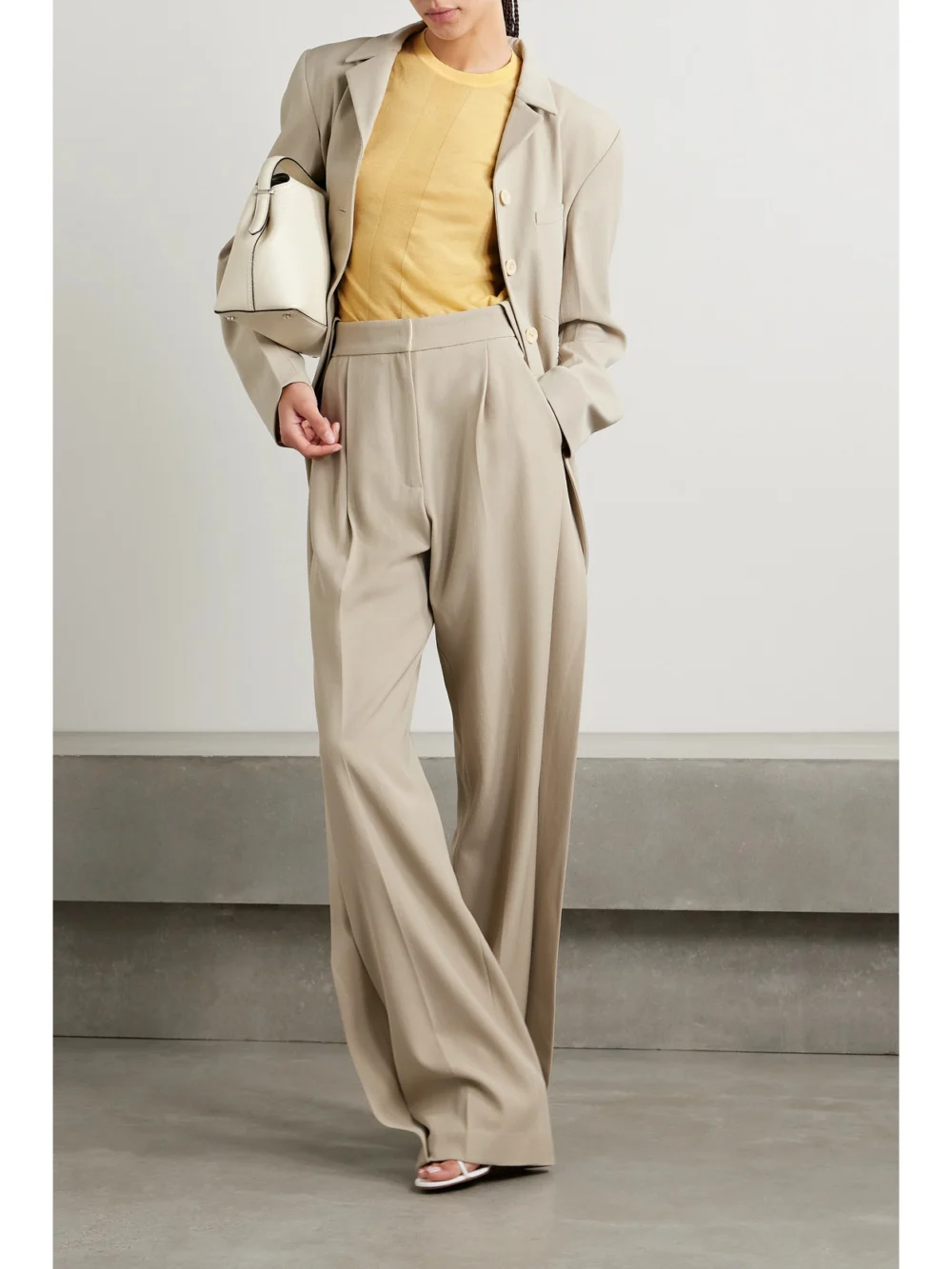Diotima Jimmy Pointelle-trimmed Organic Cotton T-shirt, worn by a model