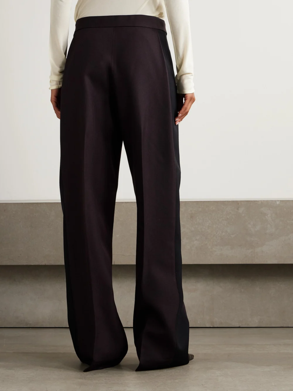 Back view of the Diotima Planno Paneled Wool Wide-leg Pants