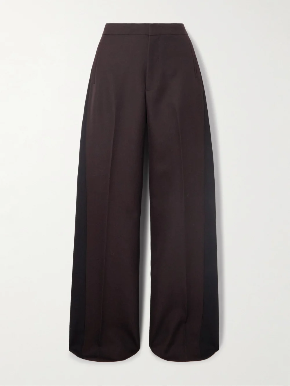 Diotima Planno Paneled Wool Wide-leg Pants in dark brown