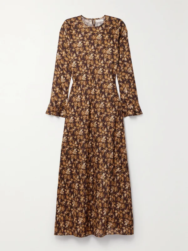 Dôen Amande Printed Cotton-voile Maxi Dress