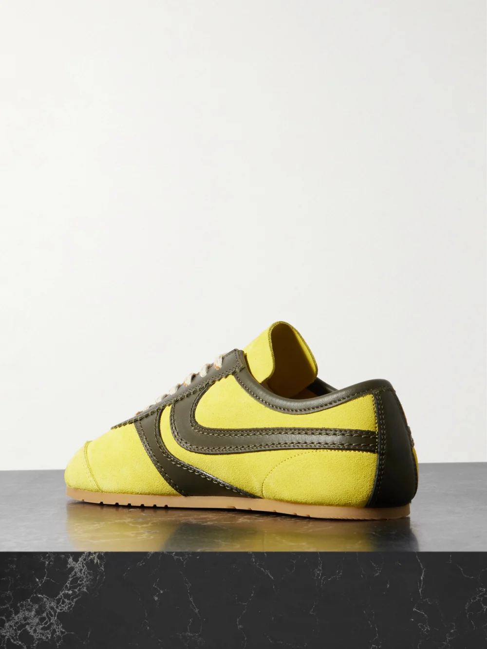 Back view of the Dries Van Noten Leather-trimmed Suede Sneakers