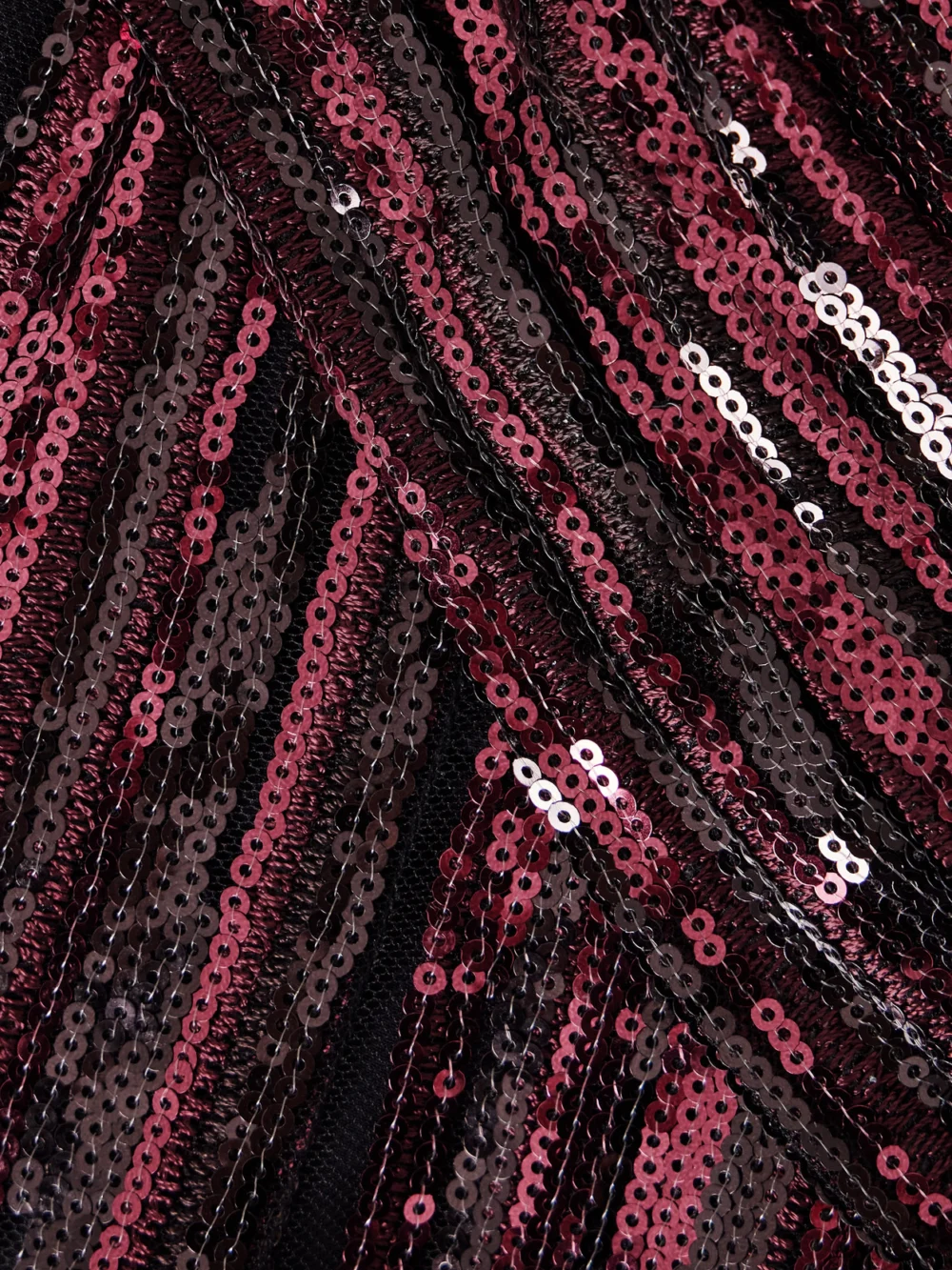 Close-up detail of the Elie Saab Strapless Scarf-detailed Sequined Tulle Gown