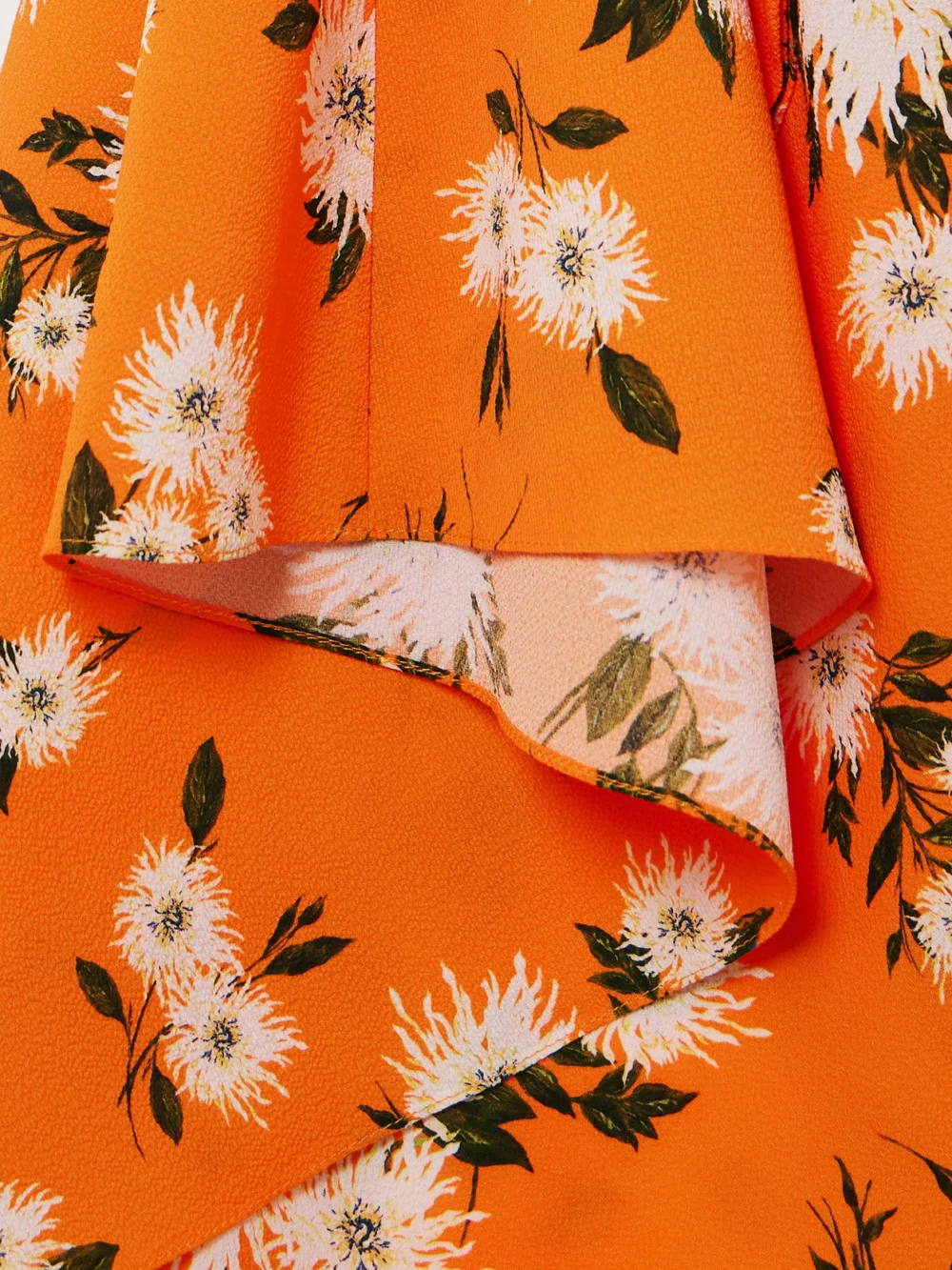 Close-up detail of the Emilia Wickstead Florencia Floral-print Stretch-crepe Midi Shirt Dress