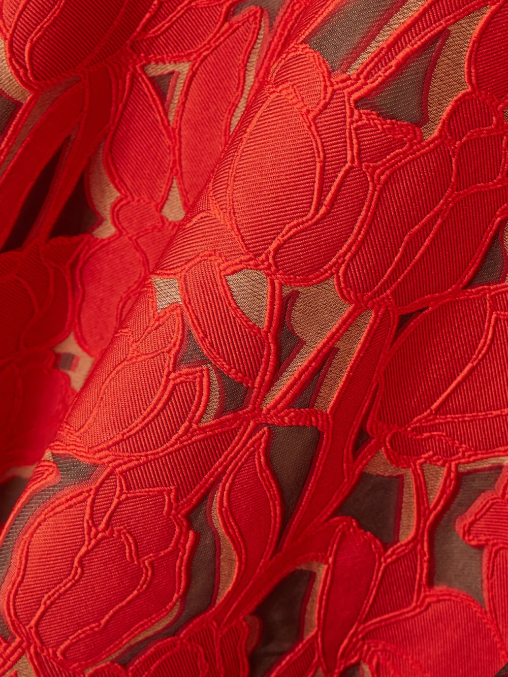 Close-up detail of the Emilia Wickstead Seneca Cutout Twill Midi Dress