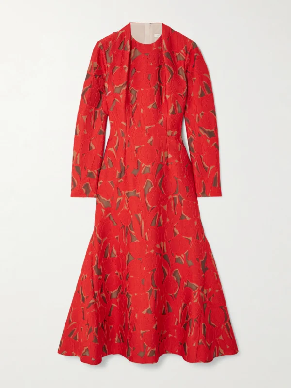 Emilia Wickstead Seneca Cutout Twill Midi Dress