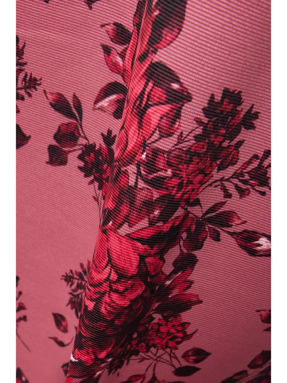 Close-up detail of the Emilia Wickstead Tiffany Layered Floral-print Faille Midi Dress