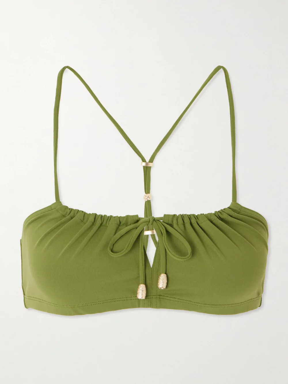 Eres Abysses Cutout Embellished Bikini Top in green