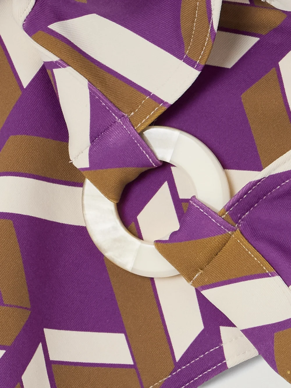 Close-up detail of the Eres Must Embellished Printed Triangle Bikini Top