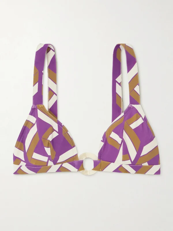 Eres Must Embellished Printed Triangle Bikini Top