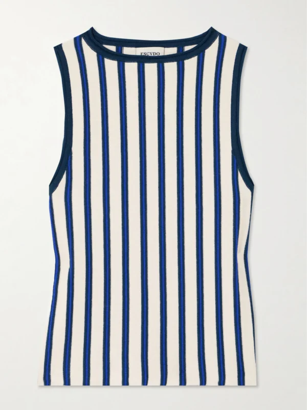 Escvdo Manglar Striped Organic Cotton Top