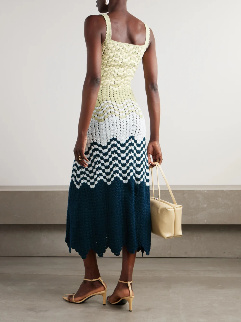 Back view of the Escvdo Marea Crocheted Cotton Maxi Dress