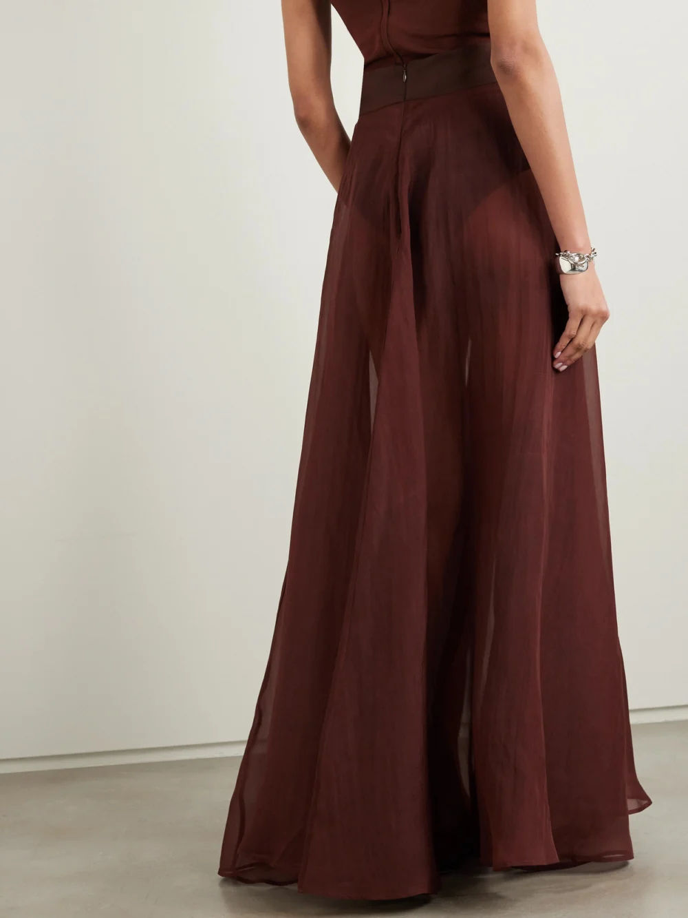 Back view of the Esse Studios Aire Silk-organza Maxi Skirt