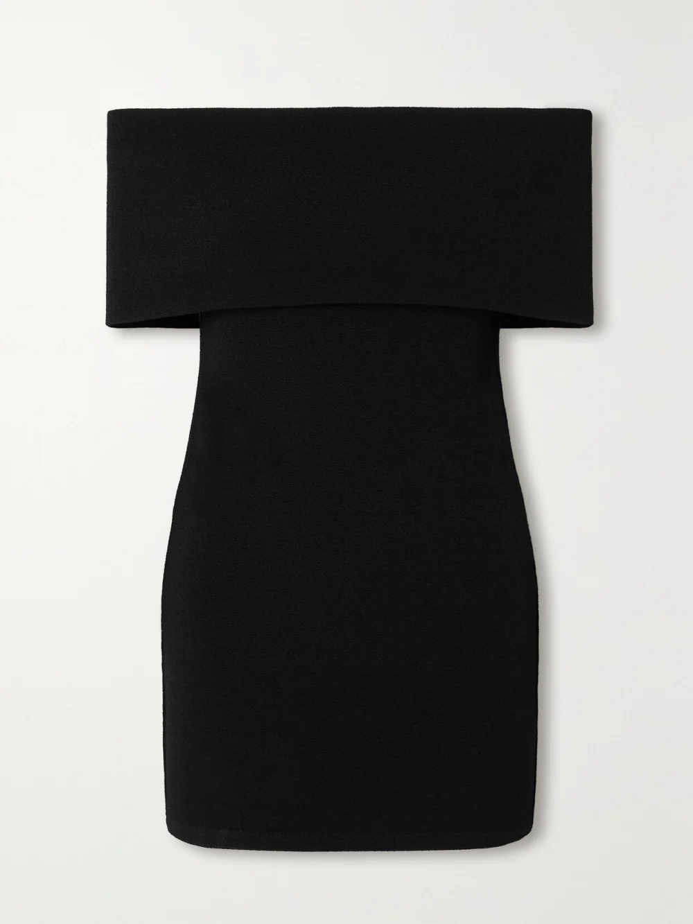 Esse Studios Omnia Off-the-shoulder Stretch-knit Mini Dress in black