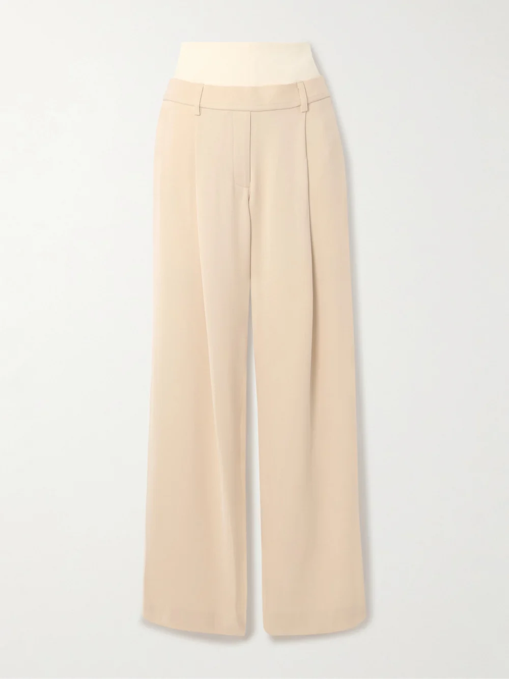 Esse Studios Sommar Duo Piqué-trimmed Crepe Wide-leg Pants in cream